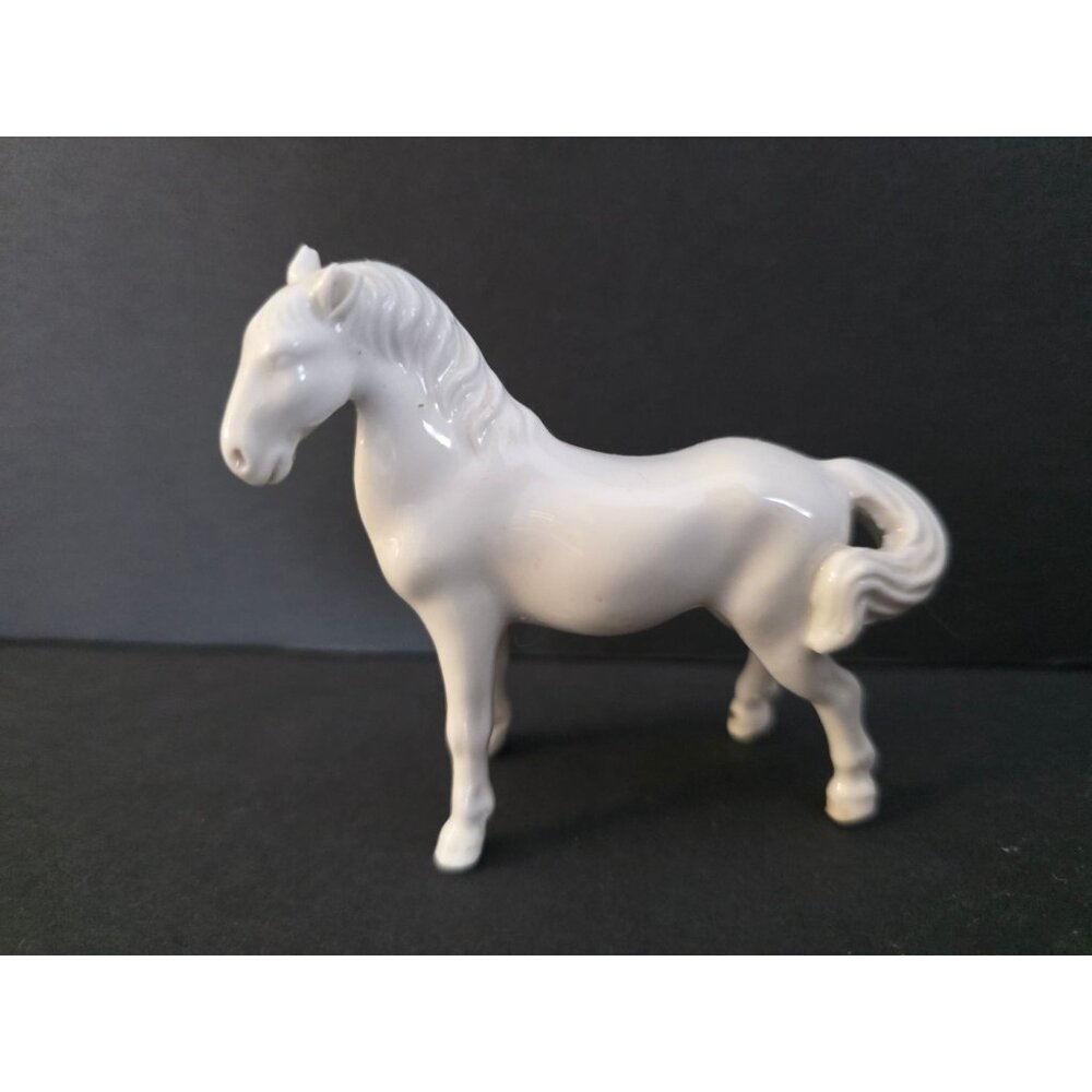 Vintage Blanc de Chine White Ceramic Horse Figurine Collectible Decor